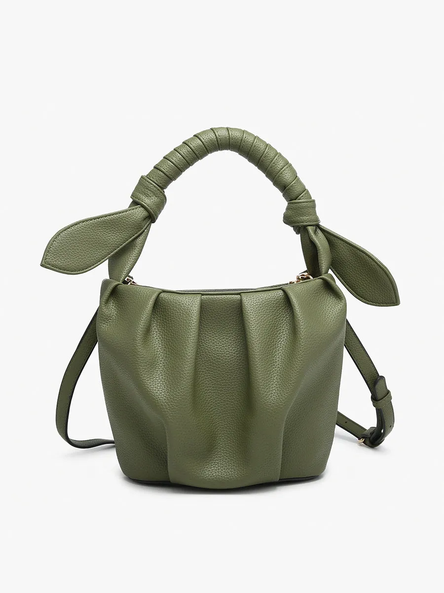 Lacey Vegan Pleated Bucket Bag