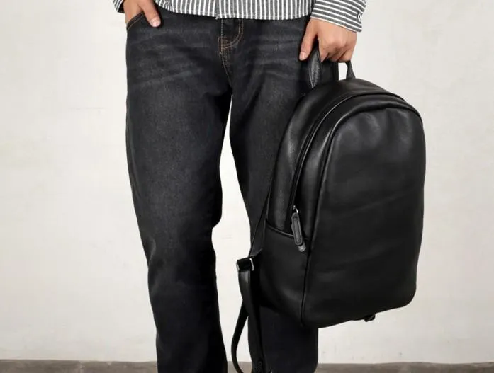 Leather Black Mens Cool Backpacks Large Travel Backpacks Hiking Backpack for men