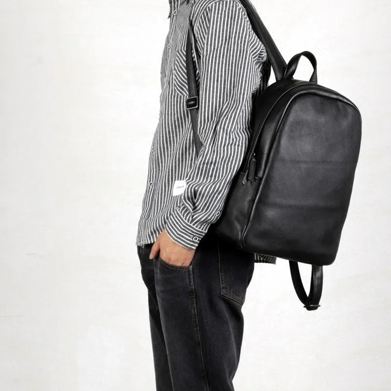Leather Black Mens Cool Backpacks Large Travel Backpacks Hiking Backpack for men
