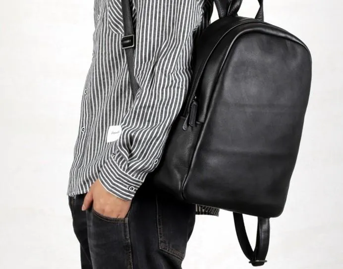 Leather Black Mens Cool Backpacks Large Travel Backpacks Hiking Backpack for men