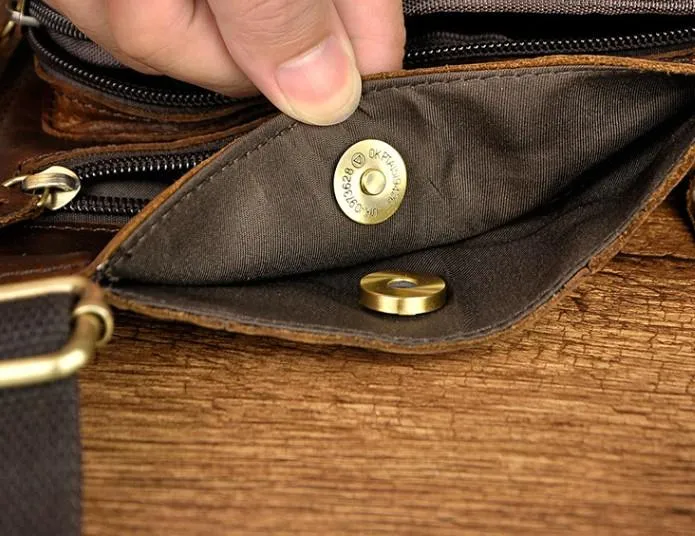 Leather Mens Chest Bag Sling Bag Sling Shoulder Bag Sling Backpacksfor men