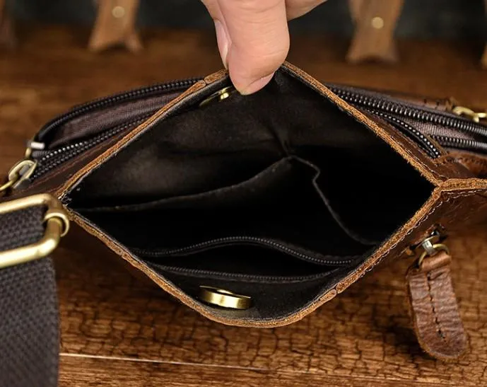Leather Mens Chest Bag Sling Bag Sling Shoulder Bag Sling Backpacksfor men