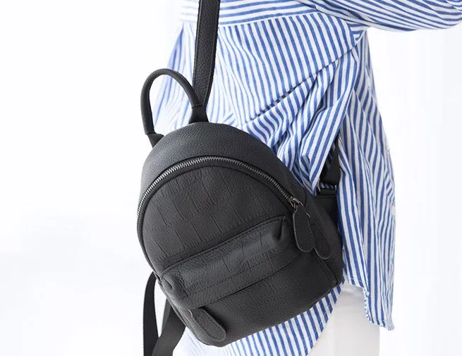 Leather Stylish Womens Small Backpack Mini Work Backpack for Women