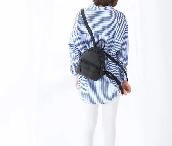 Leather Stylish Womens Small Backpack Mini Work Backpack for Women