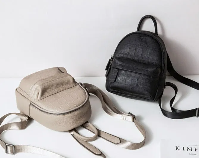 Leather Stylish Womens Small Backpack Mini Work Backpack for Women