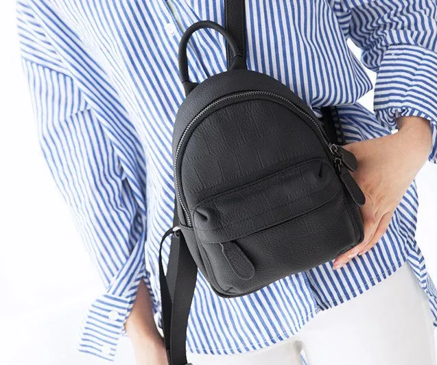 Leather Stylish Womens Small Backpack Mini Work Backpack for Women