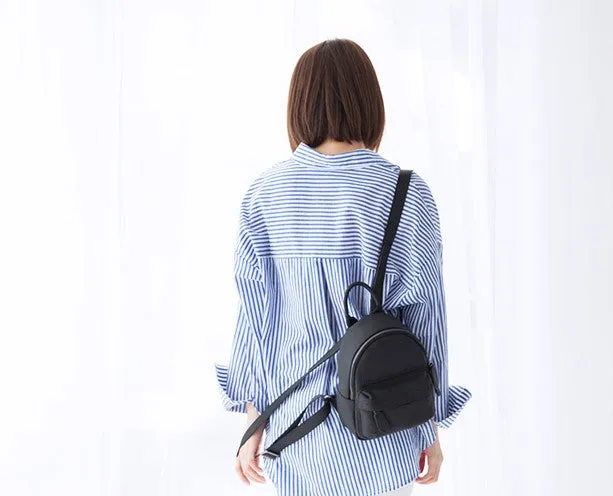 Leather Stylish Womens Small Backpack Mini Work Backpack for Women