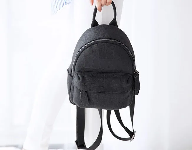 Leather Stylish Womens Small Backpack Mini Work Backpack for Women