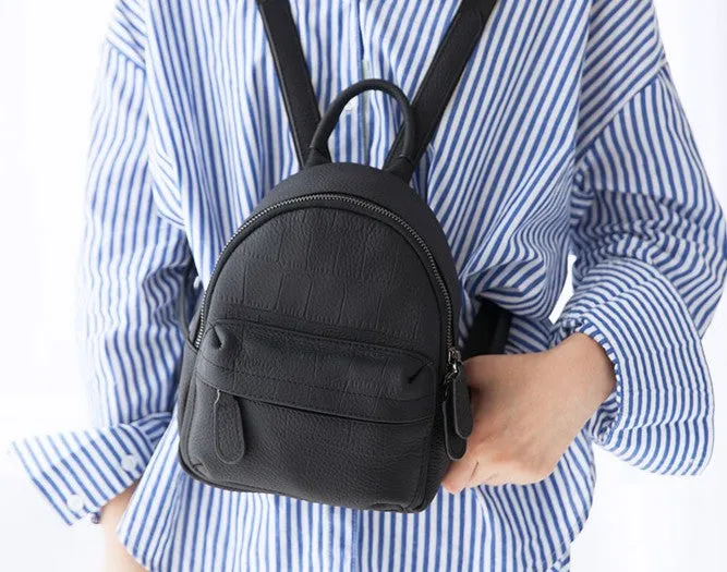 Leather Stylish Womens Small Backpack Mini Work Backpack for Women