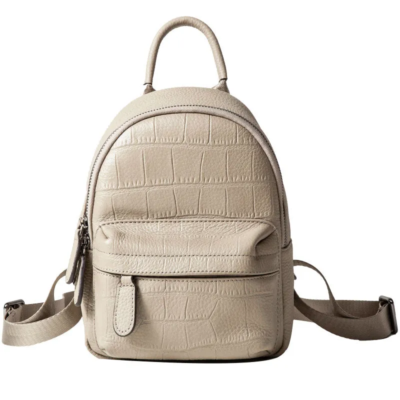 Leather Stylish Womens Small Backpack Mini Work Backpack for Women