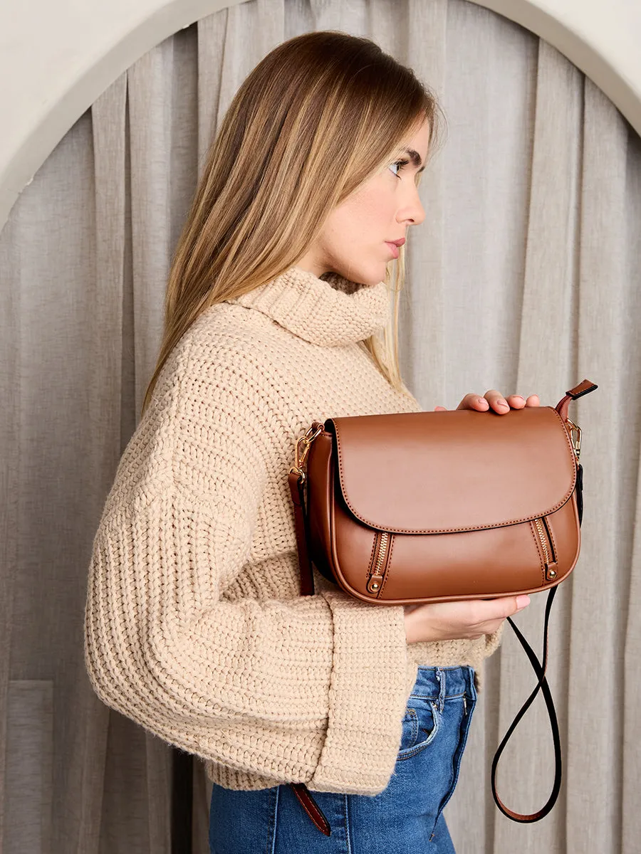 Lindsay Vegan Dual Zip Crossbody