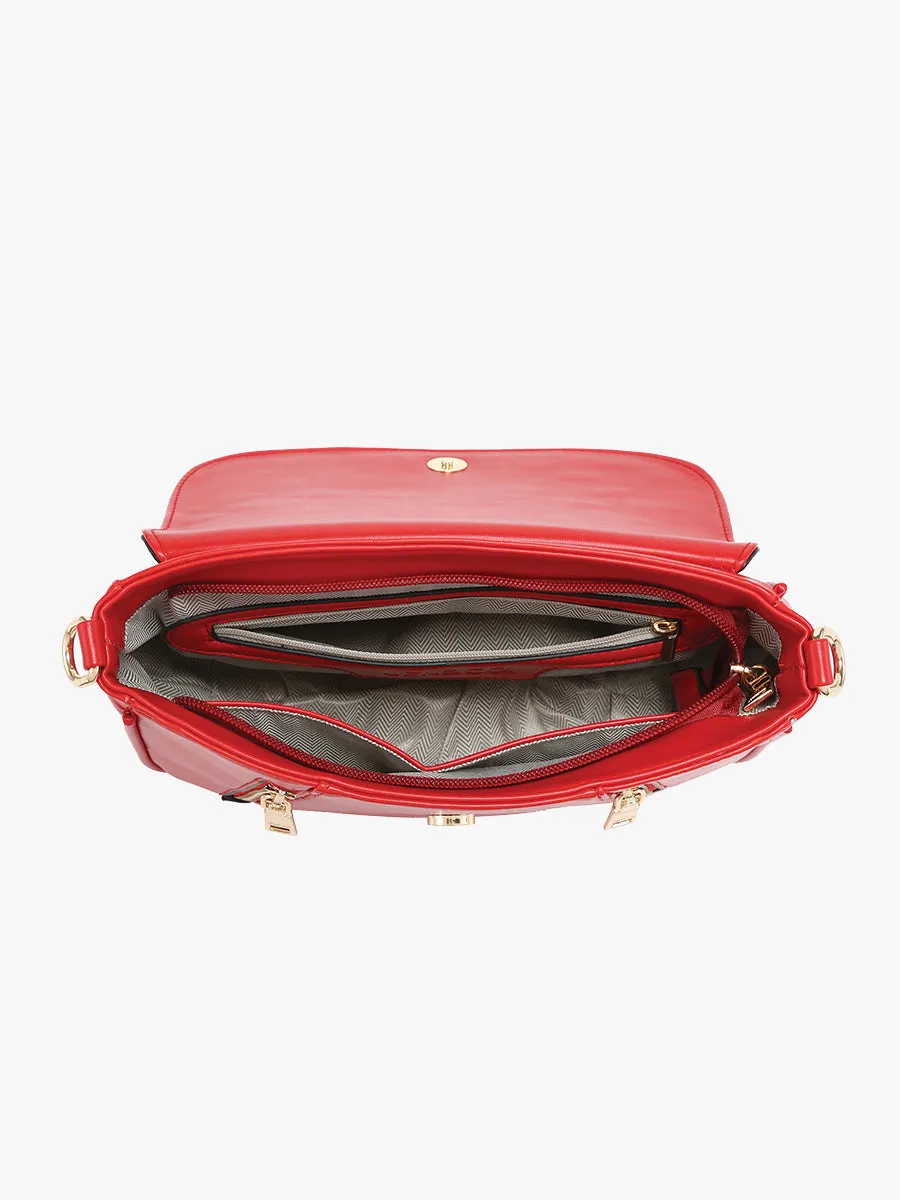 Lindsay Vegan Dual Zip Crossbody