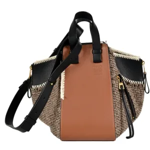 Loewe Tweed Leather Handbag Shoulder Bag (Pre-Owned)