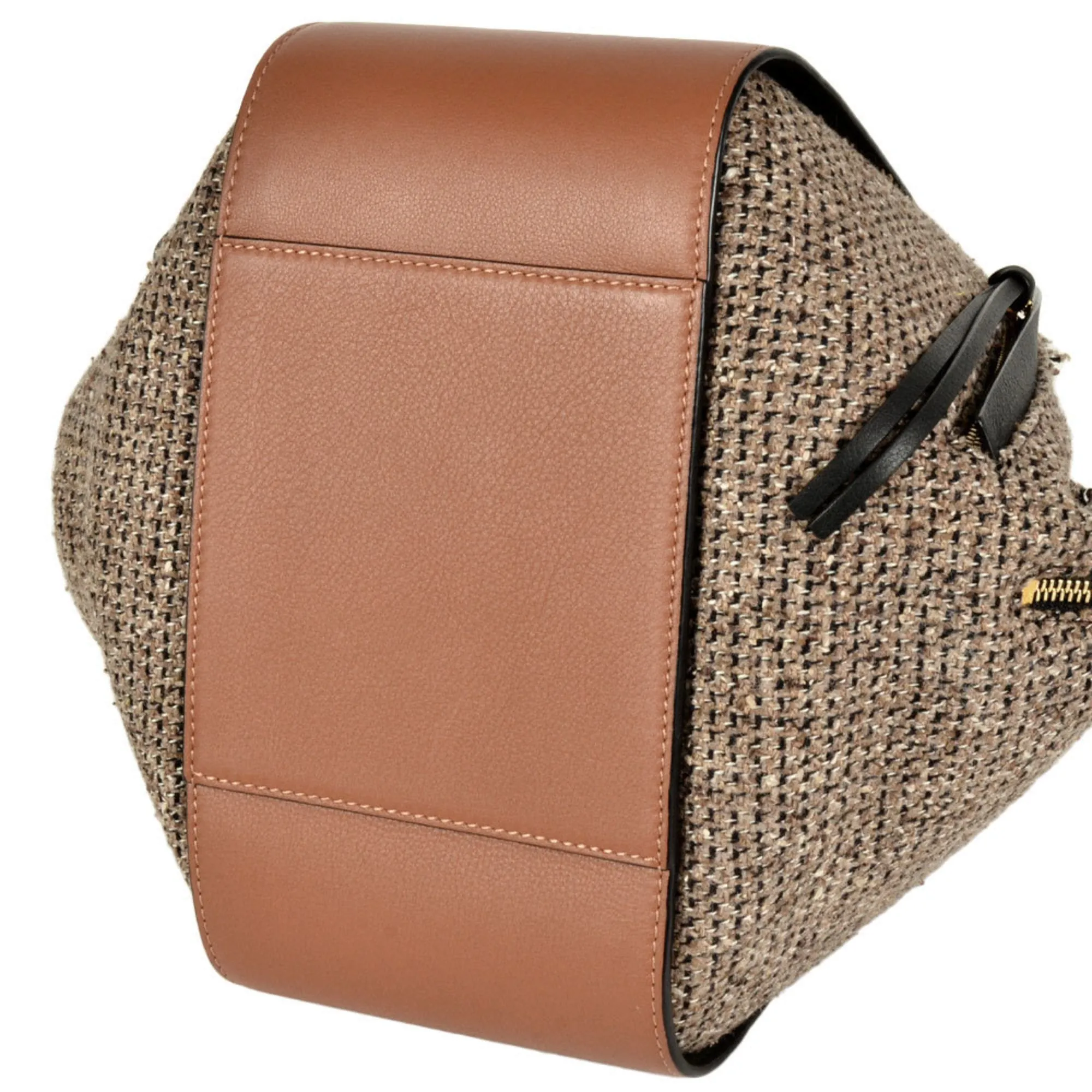 Loewe Tweed Leather Handbag Shoulder Bag (Pre-Owned)