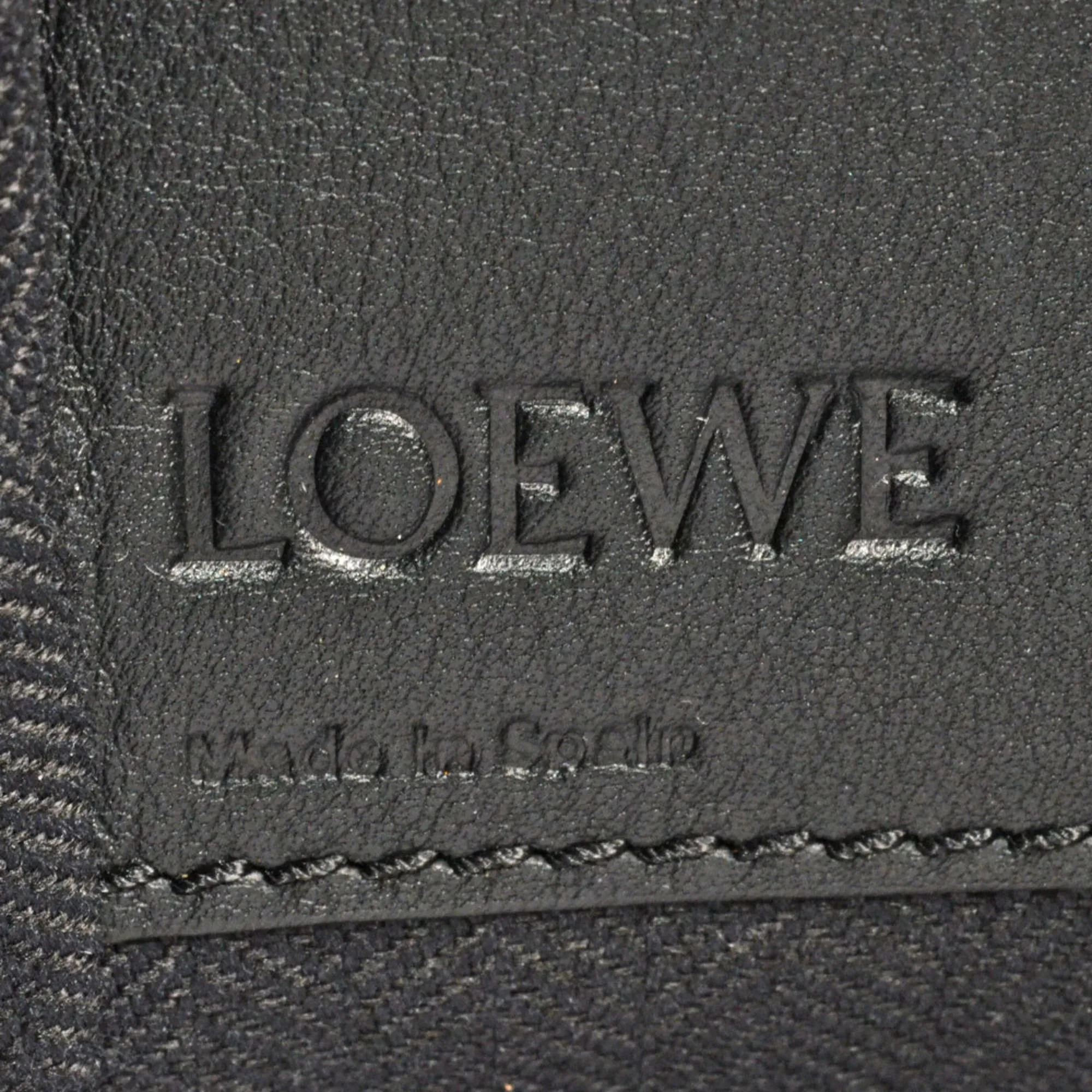 Loewe Tweed Leather Handbag Shoulder Bag (Pre-Owned)