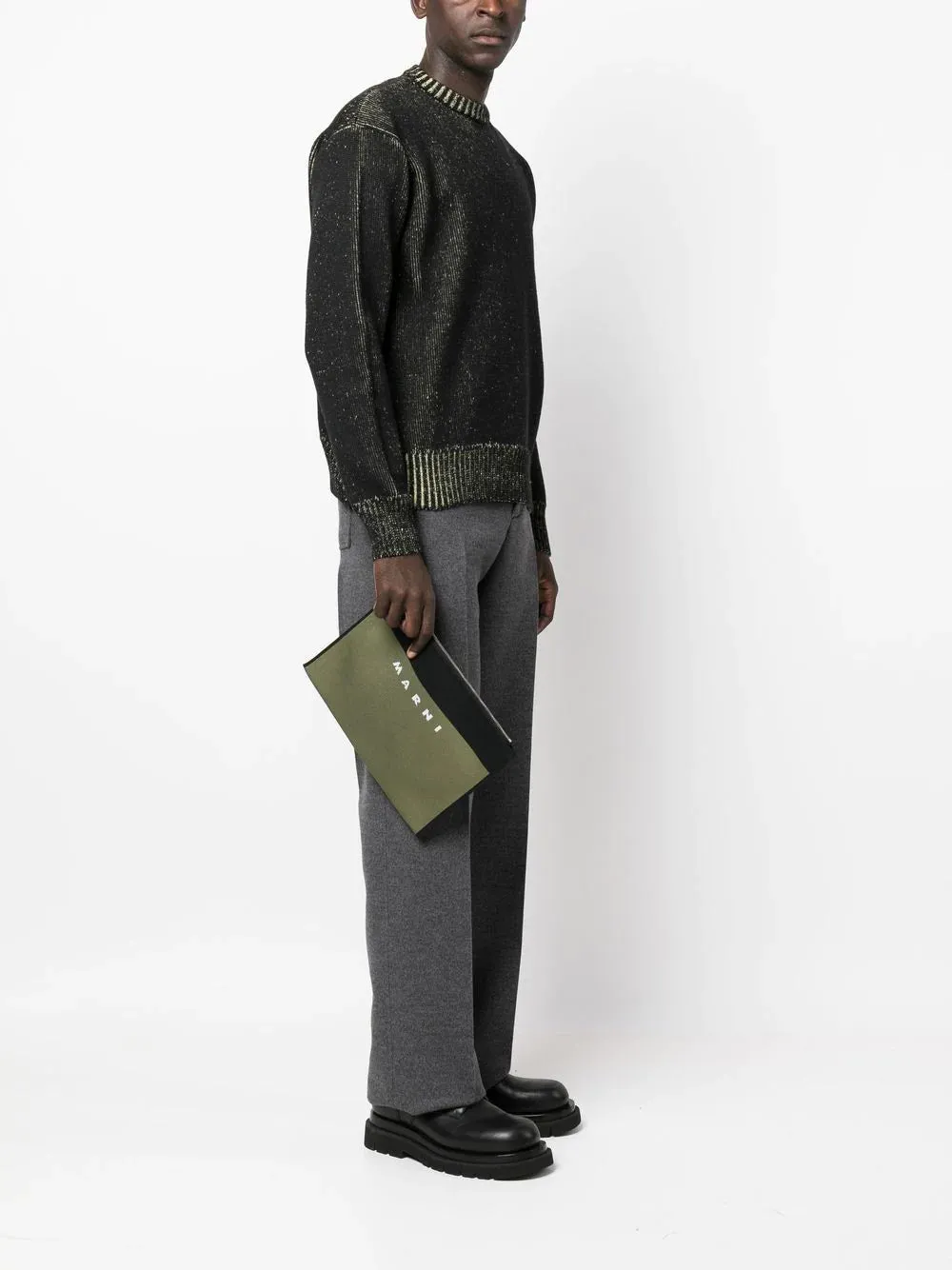 Logo-Jacquard Clutch Bag