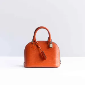 LOUIS VUITTON - BAG ALMA BB ORANGE LEATHER WITH STRAP