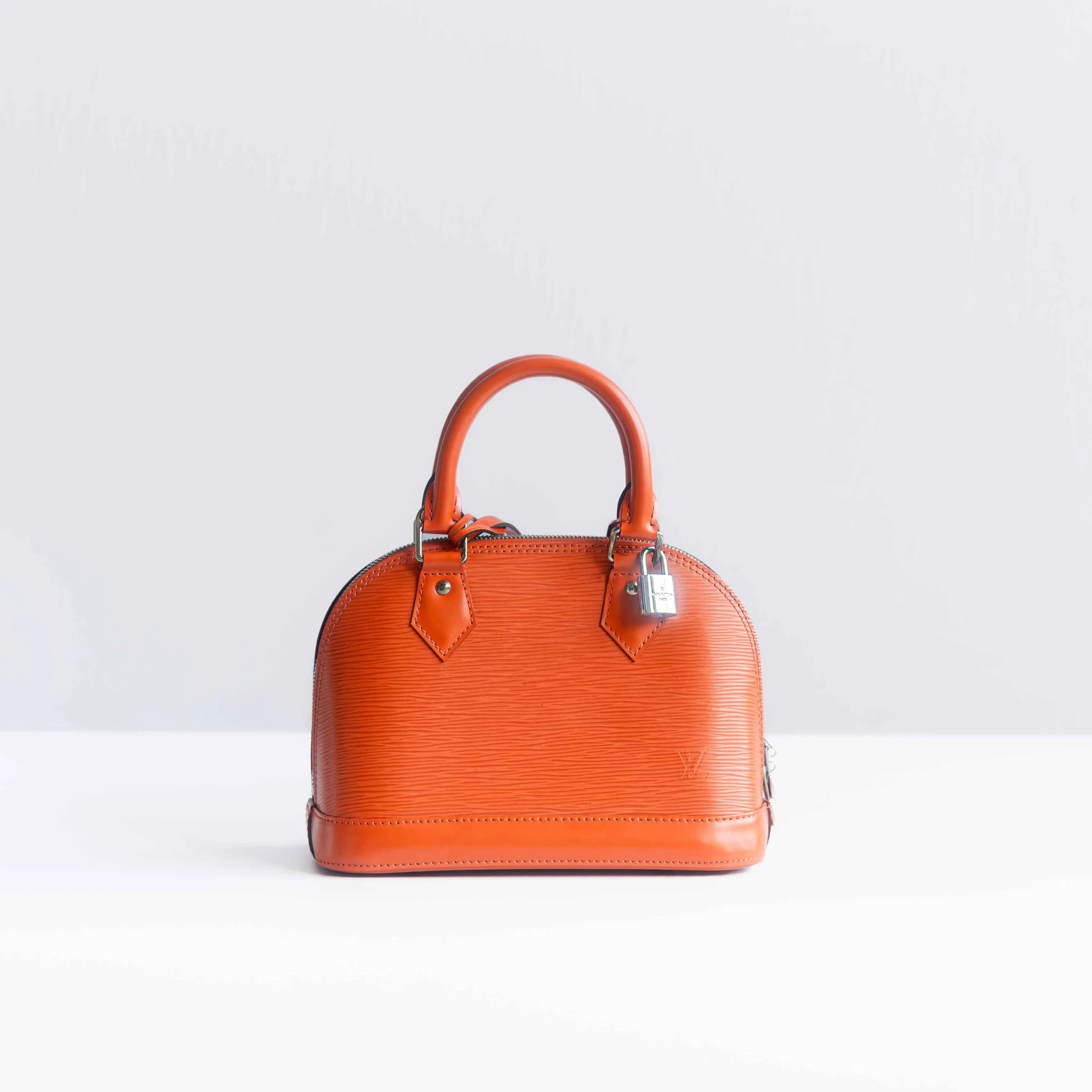 LOUIS VUITTON - BAG ALMA BB ORANGE LEATHER WITH STRAP