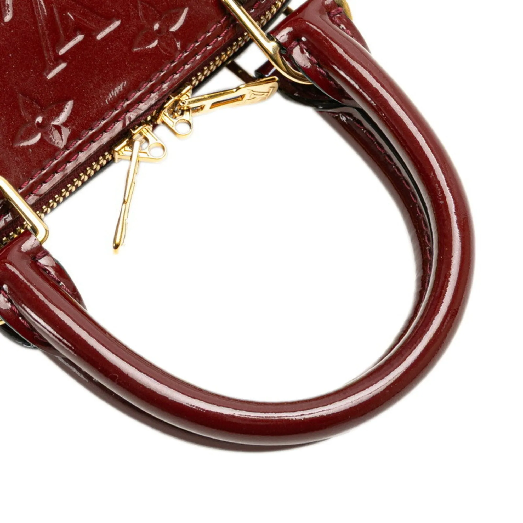 Louis Vuitton Griotte Wine Patent Leather Handbag Shoulder Bag (Pre-Owned)