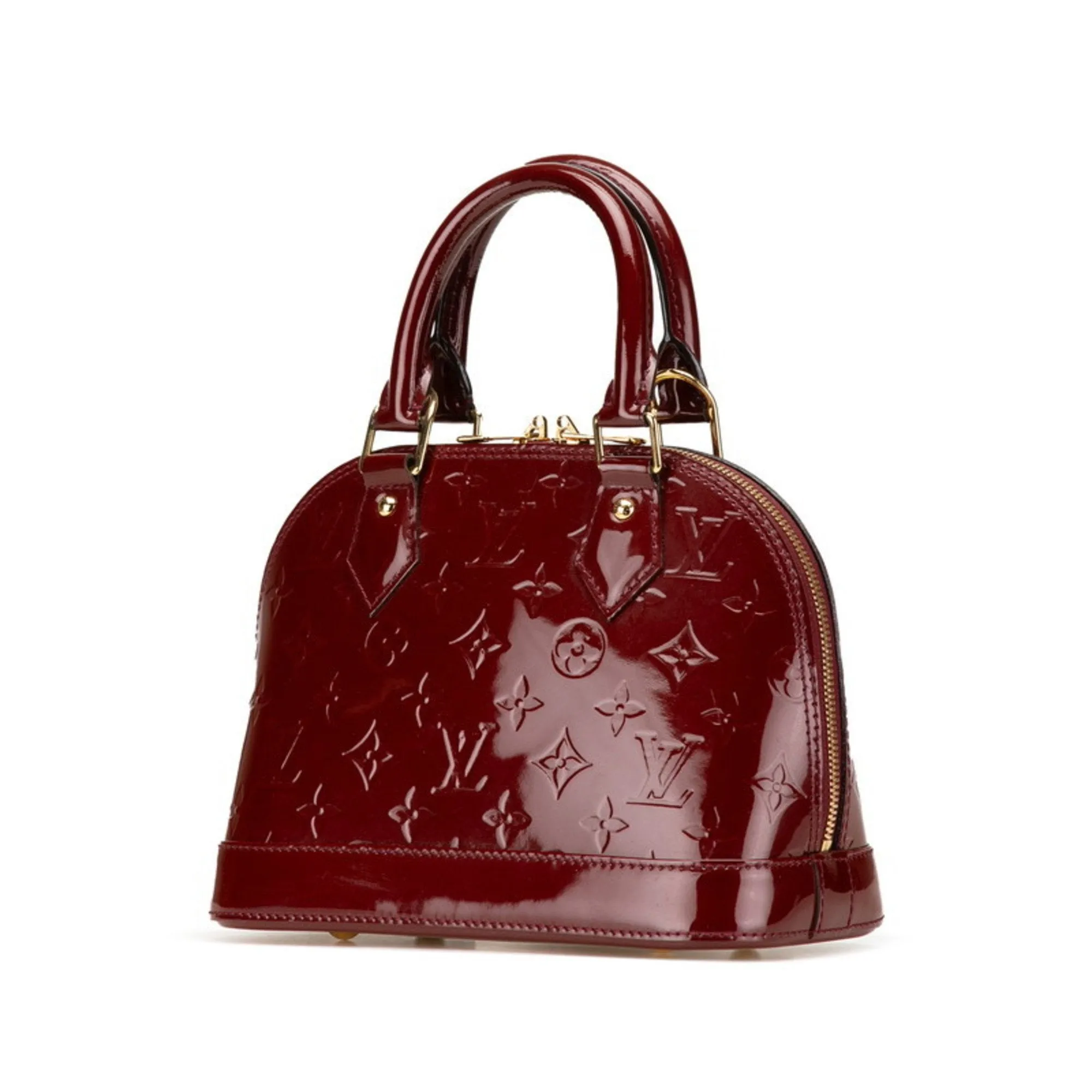 Louis Vuitton Griotte Wine Patent Leather Handbag Shoulder Bag (Pre-Owned)
