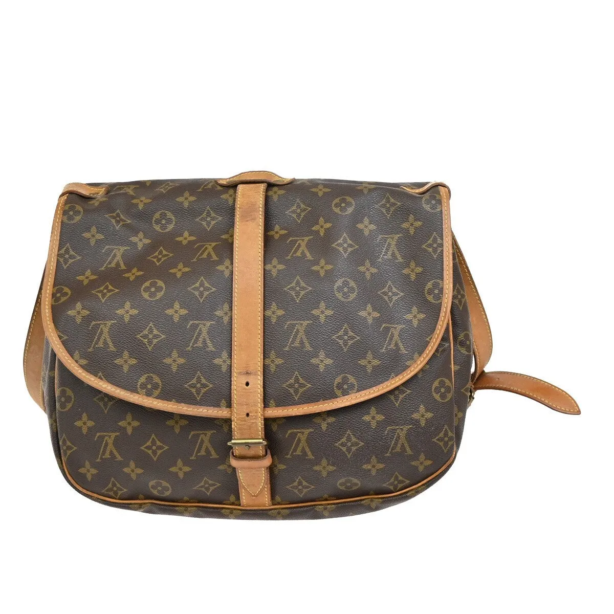 Louis Vuitton Saumur 35 Canvas Shoulder Bag (Pre-Owned)