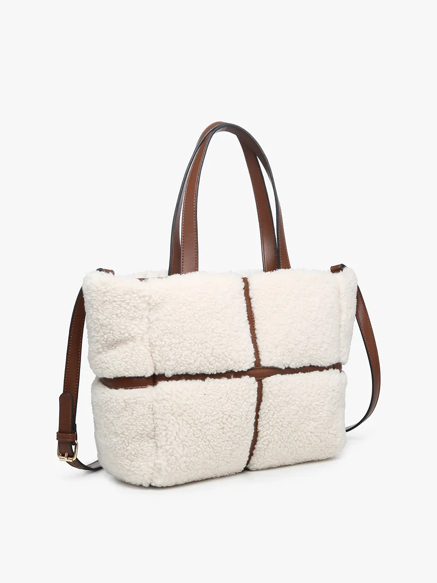 Marlene Vegan Sherpa Contrast Tote