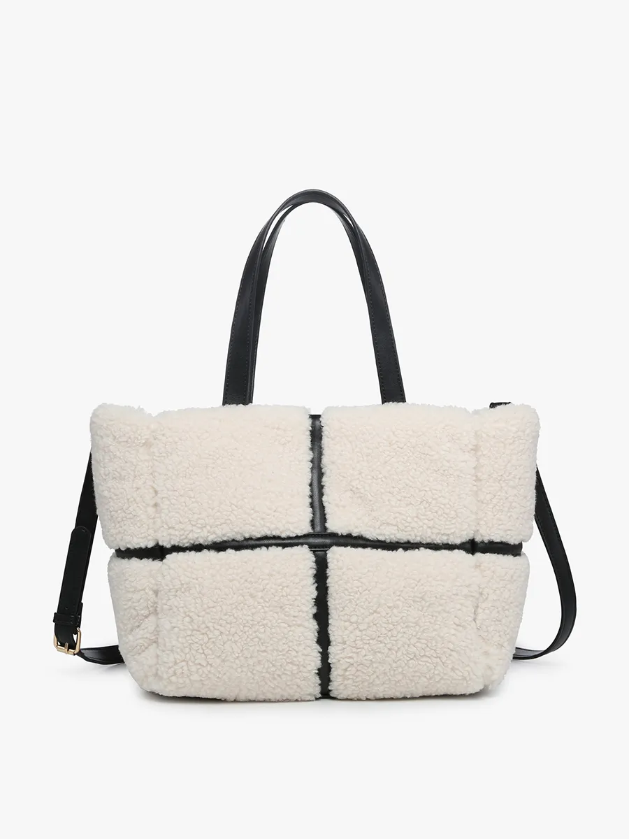 Marlene Vegan Sherpa Contrast Tote