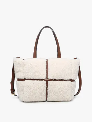 Marlene Vegan Sherpa Contrast Tote