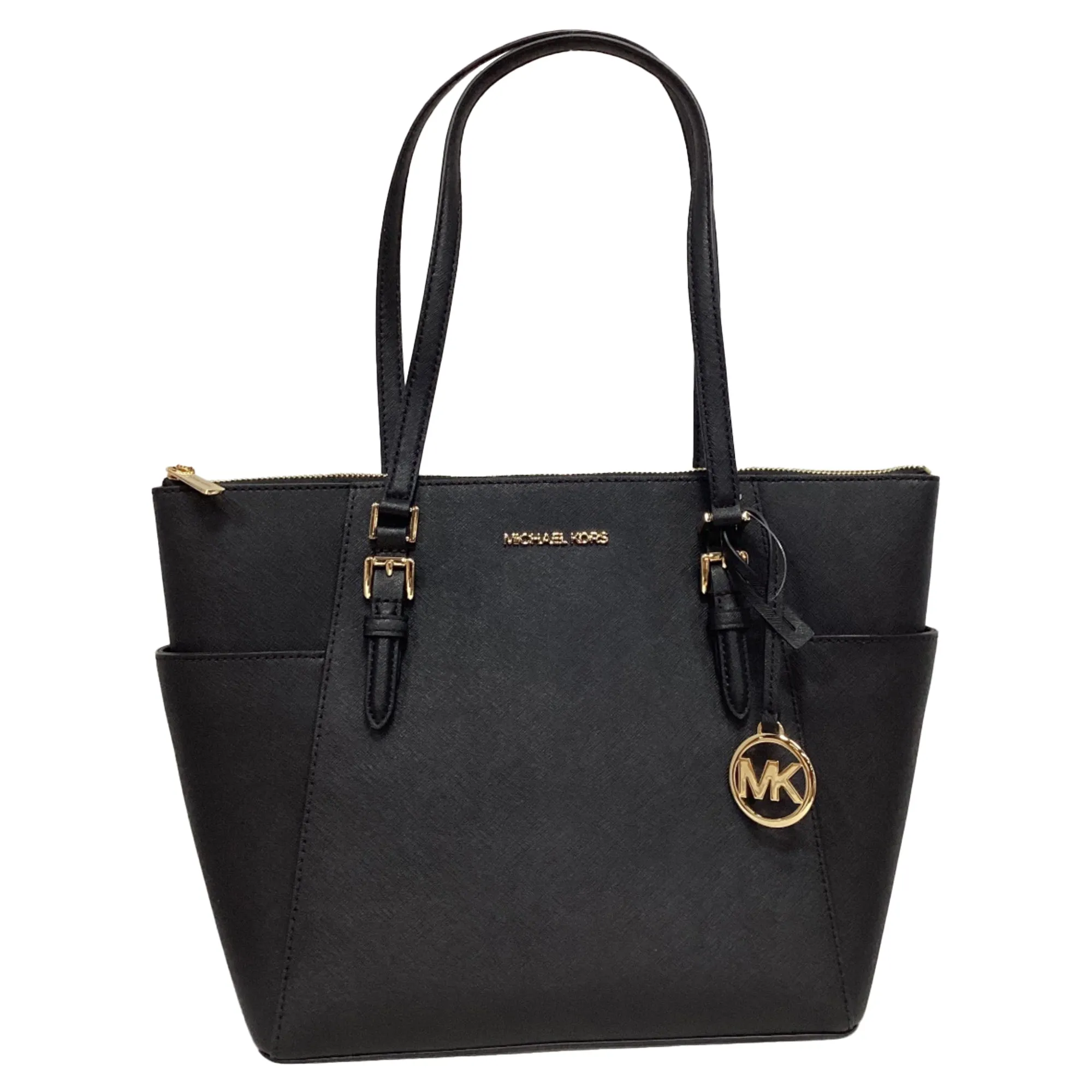 Michael Kors Charlotte Medium Bag in Black Leather