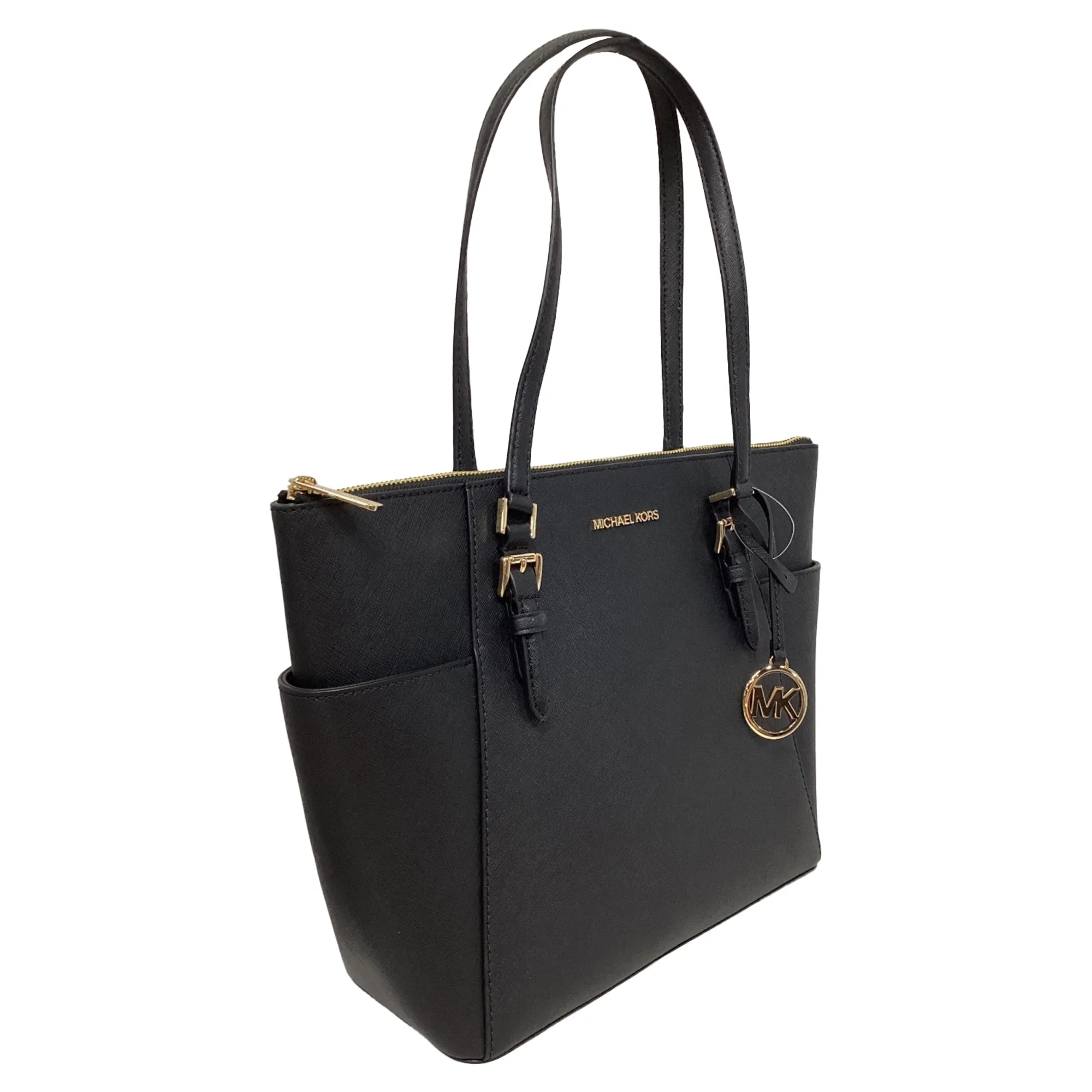 Michael Kors Charlotte Medium Bag in Black Leather