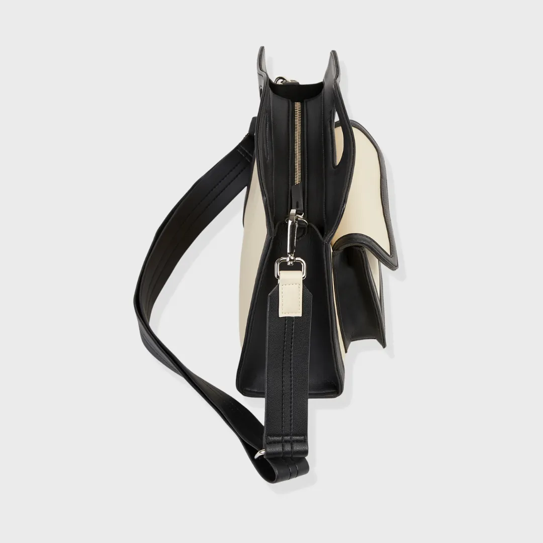 NORA VEGAN LEATHER HAND & SLING BAG BLACK