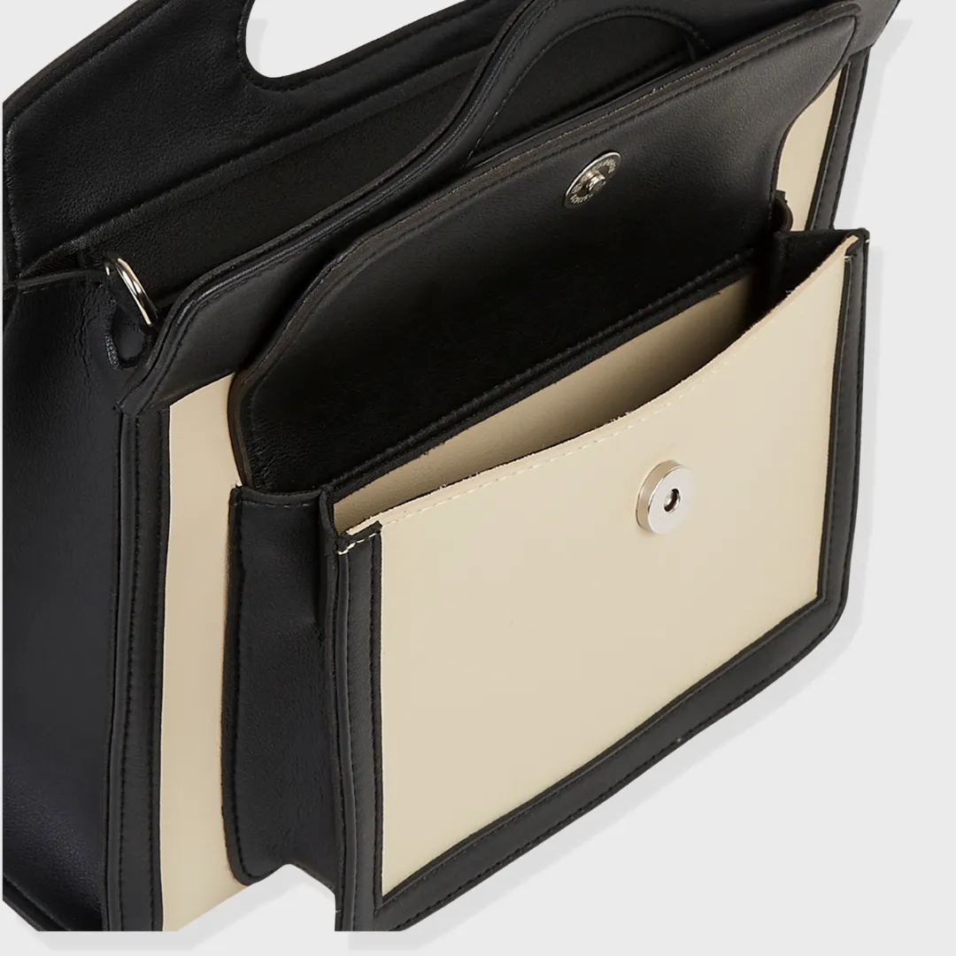 NORA VEGAN LEATHER HAND & SLING BAG BLACK