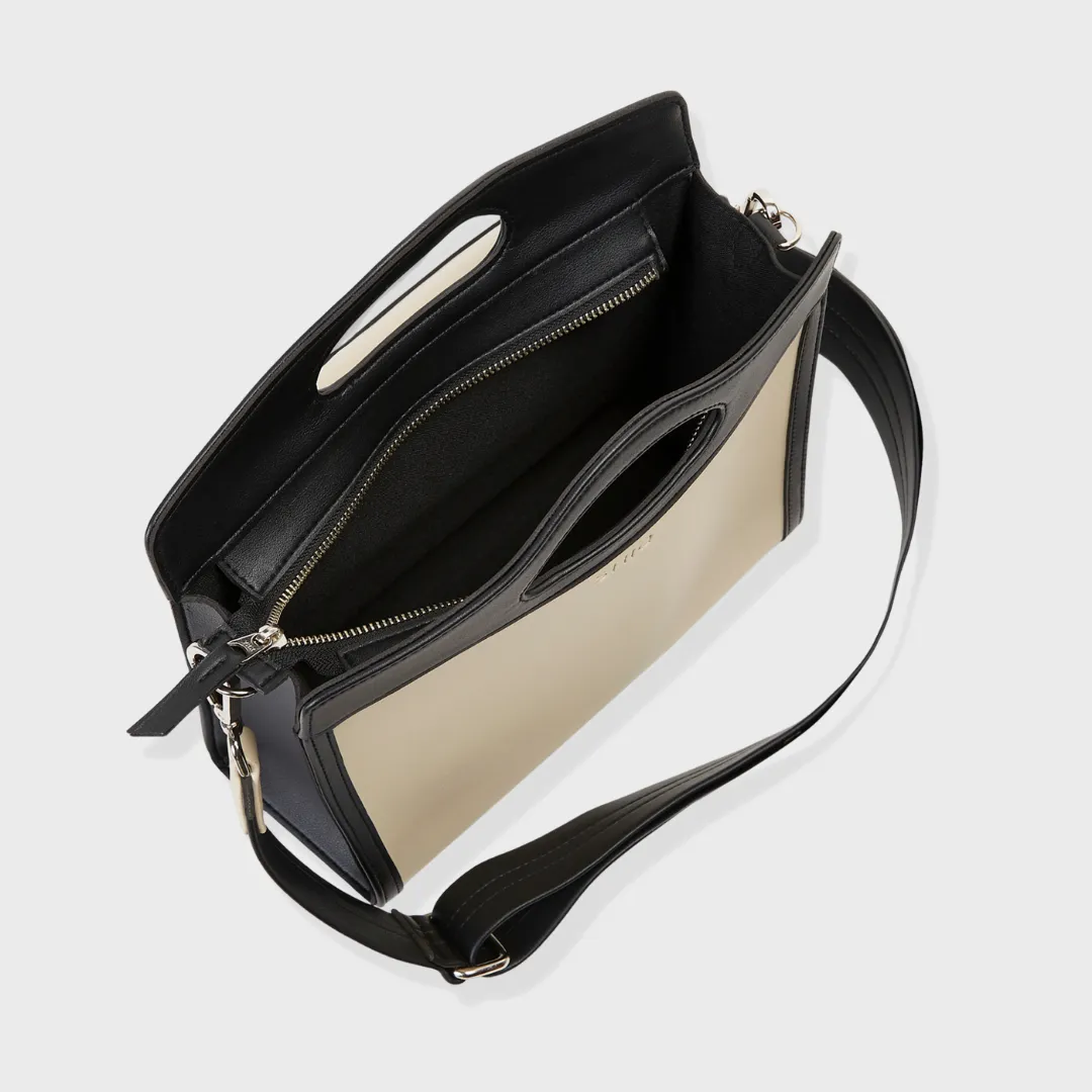 NORA VEGAN LEATHER HAND & SLING BAG BLACK