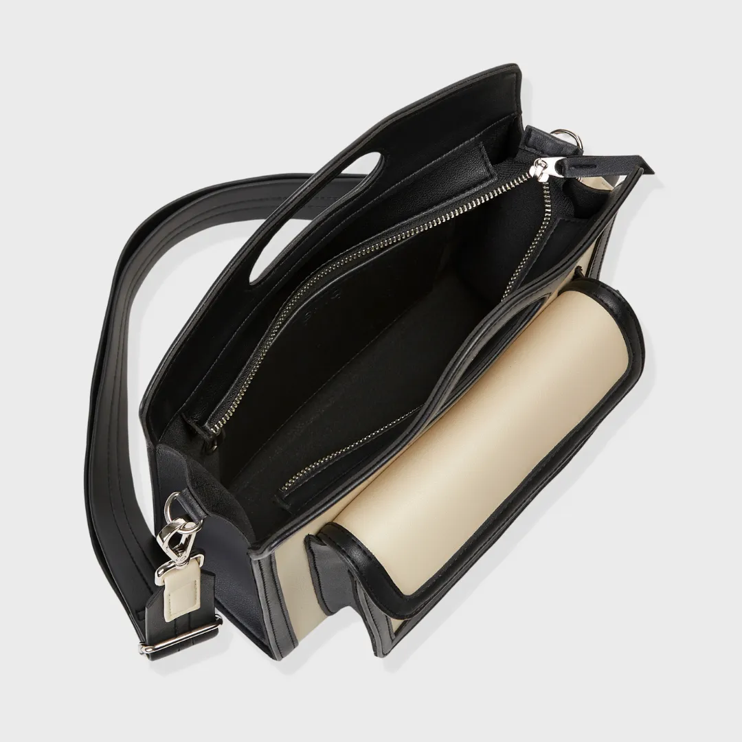 NORA VEGAN LEATHER HAND & SLING BAG BLACK