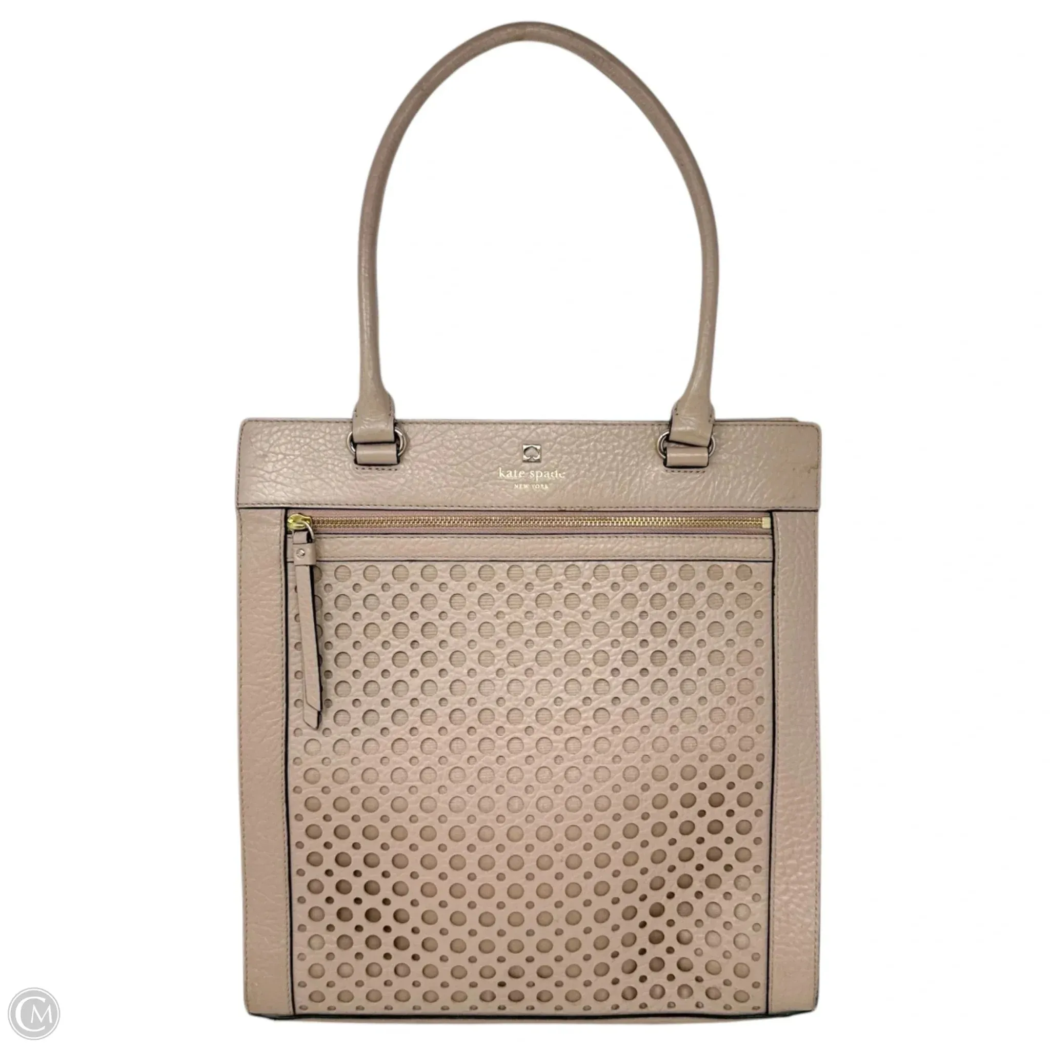Perri Lane Bubbles Lynne Perforated Leather Tote Bag Designer By Kate Spade, Size: Large