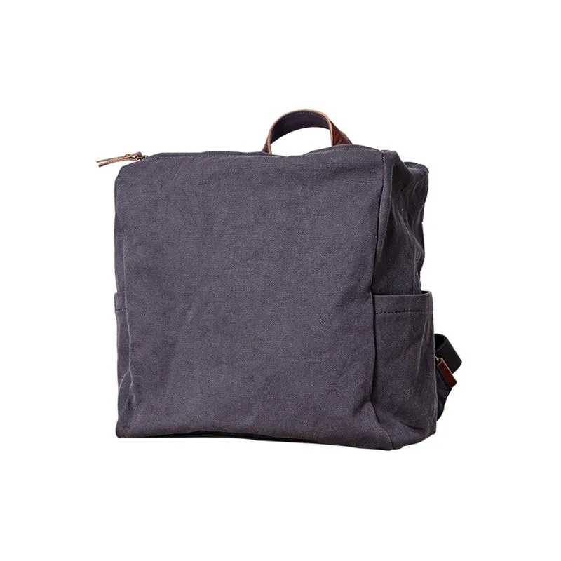 Pink Canvas Mens Womens Cube Rucksack Satchel Backpack Canvas School Backpack for Men Women