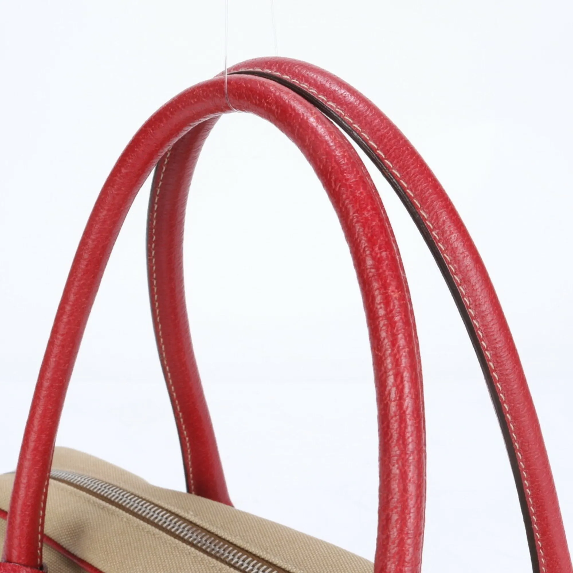 Prada Leather Canvas Shoulder Bag (Pre-Owned)