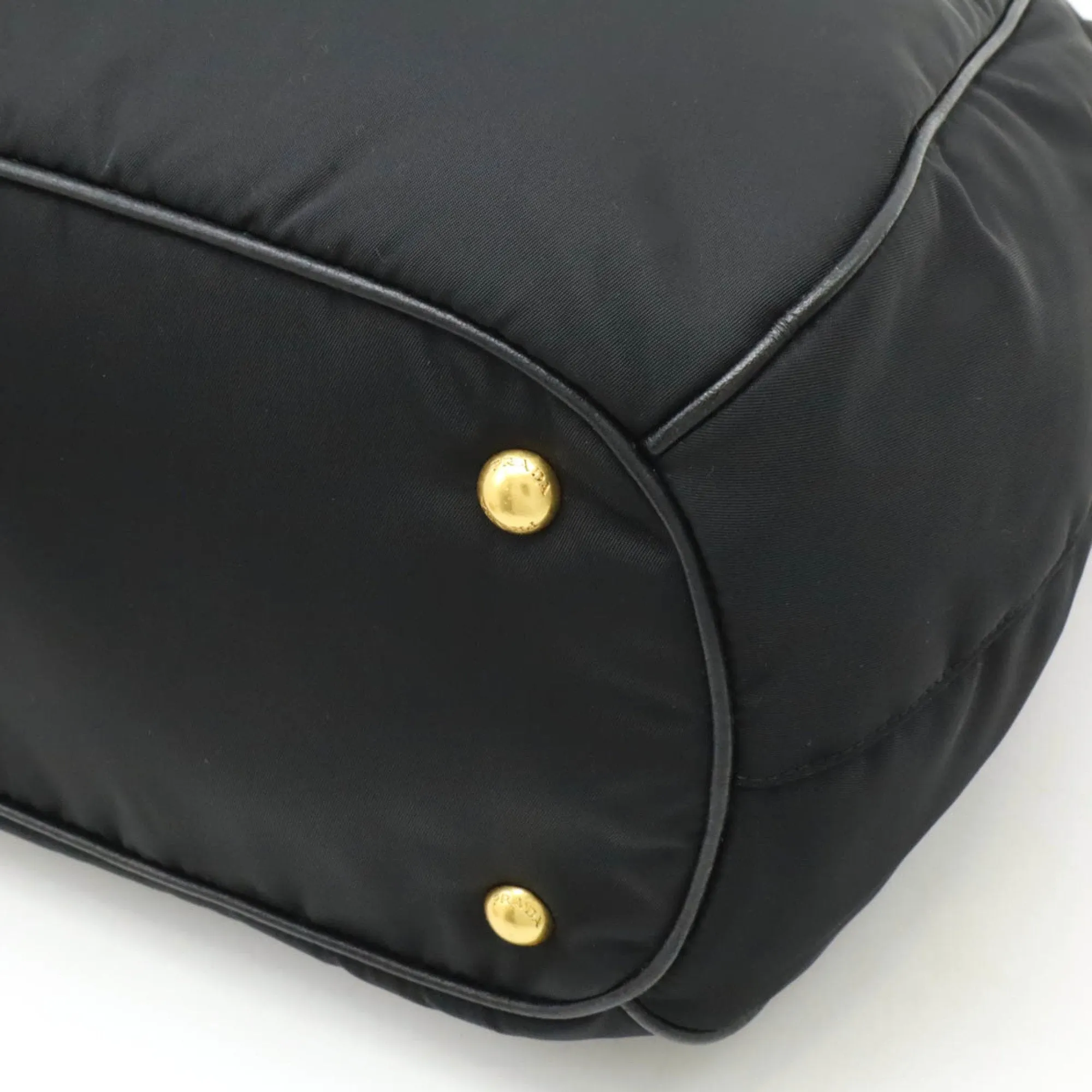 Prada  Nylon Leather Handbag Shoulder Bag Tote Bag (Pre-Owned)