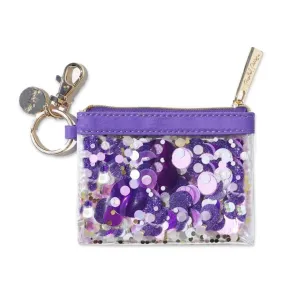 Purple Crush Confetti Keychain Coin Purse