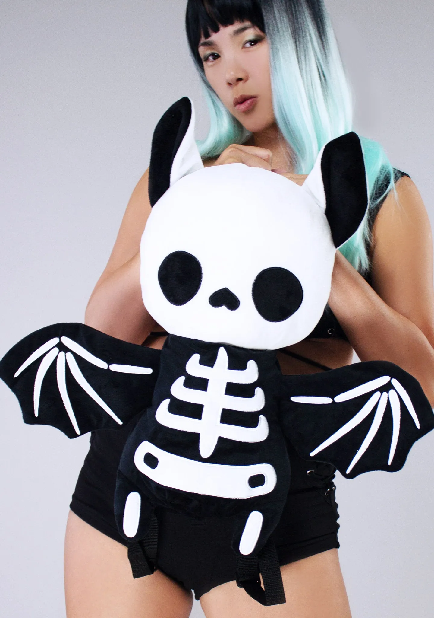 Skeleton Bat Plush Backpack