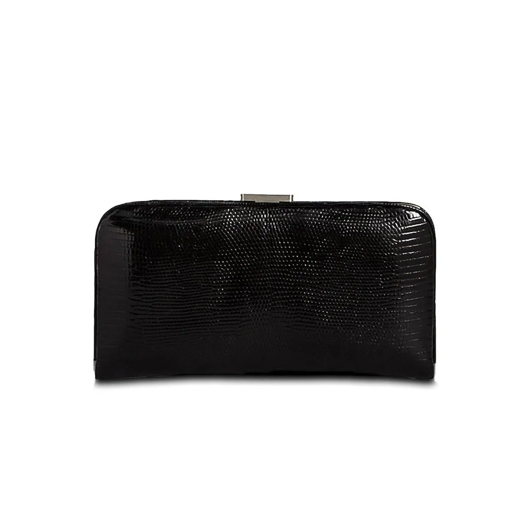Slide Lock Wallet - Black Lizard
