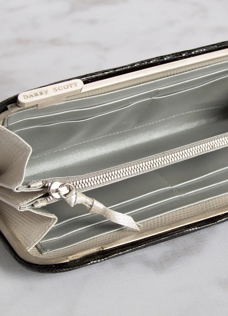 Slide Lock Wallet - Black Lizard