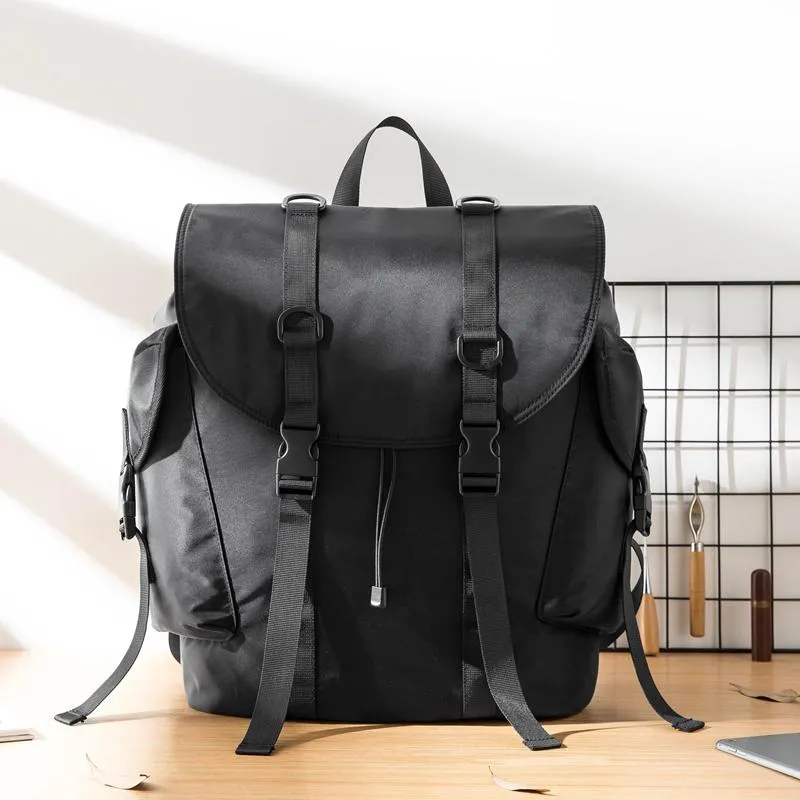Stylish Black Nylon Mens 15 inches Travel Backpacks Laptop Backpack College Bag for men