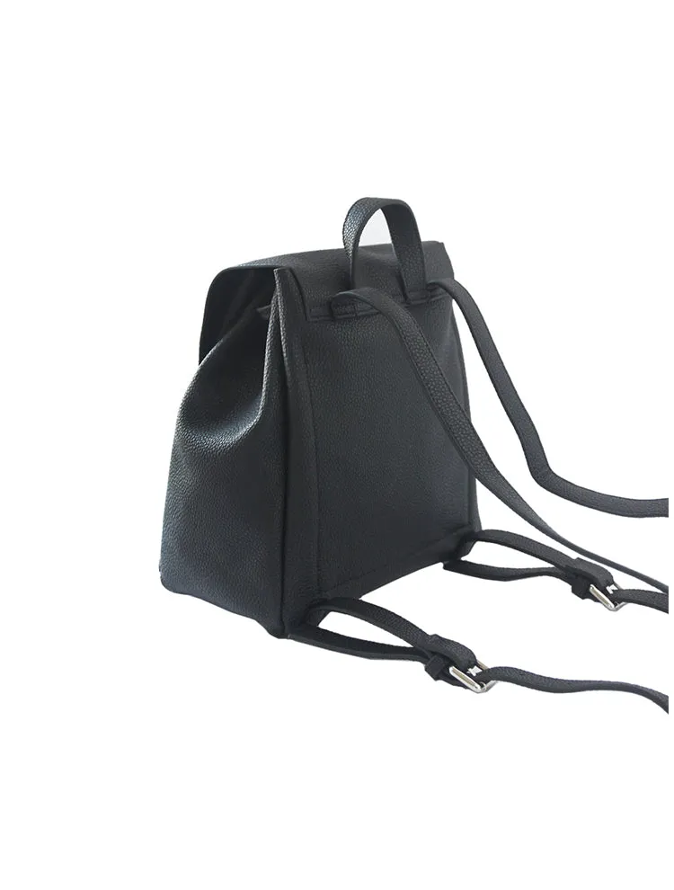 Stylish Leather Black Backpacks Womens Fashion School Backpack Purse