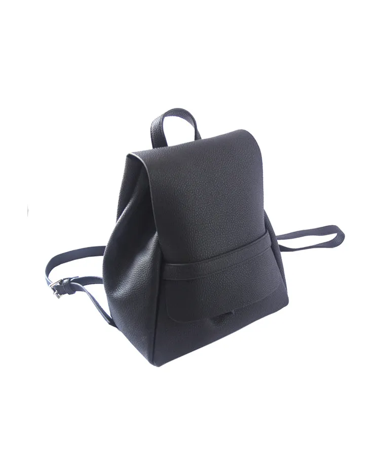 Stylish Leather Black Backpacks Womens Fashion School Backpack Purse
