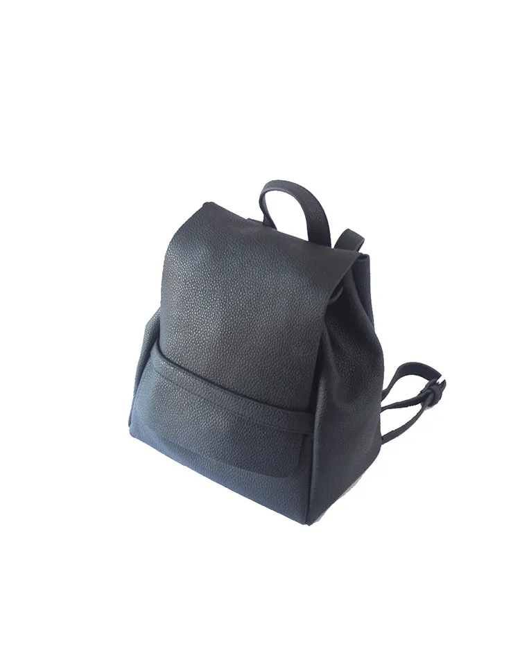 Stylish Leather Black Backpacks Womens Fashion School Backpack Purse