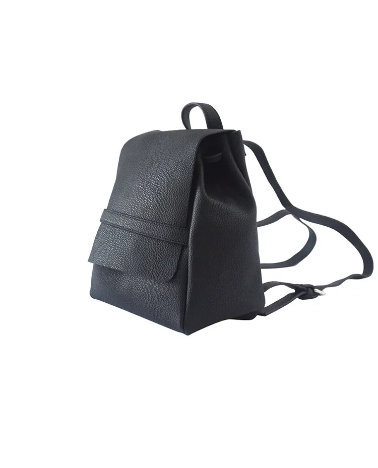 Stylish Leather Black Backpacks Womens Fashion School Backpack Purse