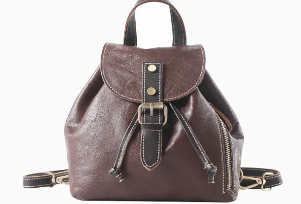 Stylish Leather Black Womens Backpack School Backpack Vintage Backpack for Women