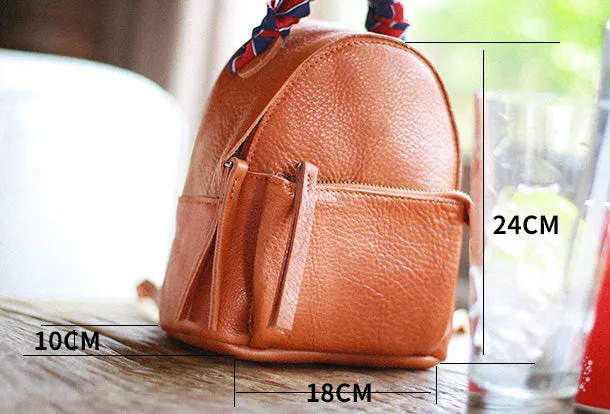 Stylish Leather Cute Womens Small Backpack School Backpack Mini Backpack for Women