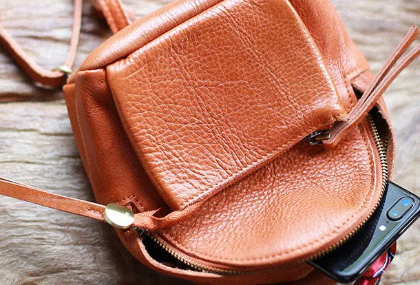 Stylish Leather Cute Womens Small Backpack School Backpack Mini Backpack for Women